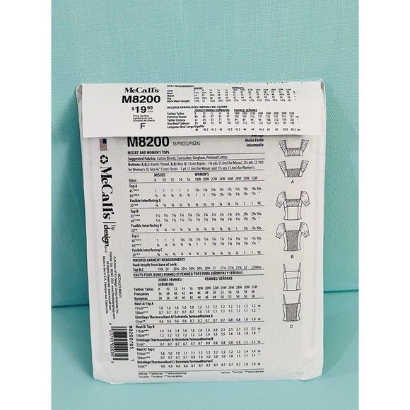 McCall's M8200 Misses 8 to 16 Peasant Tops and Halters Sewing Pattern Uncut - Picture 4 of 7